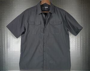 5.11 Tactical Vented Men's Medium Gray Short Sleeve Snap Front Utility Gorpcore